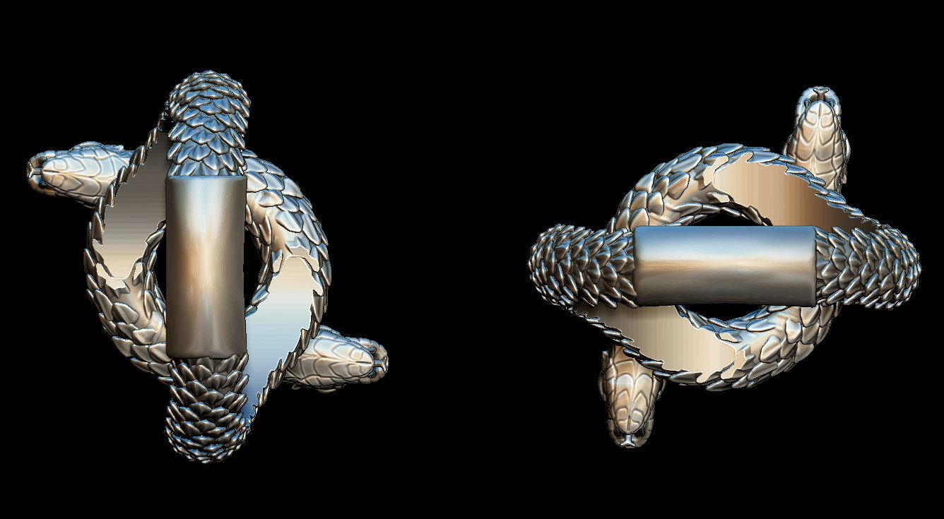 Snake ring 3D print model_5