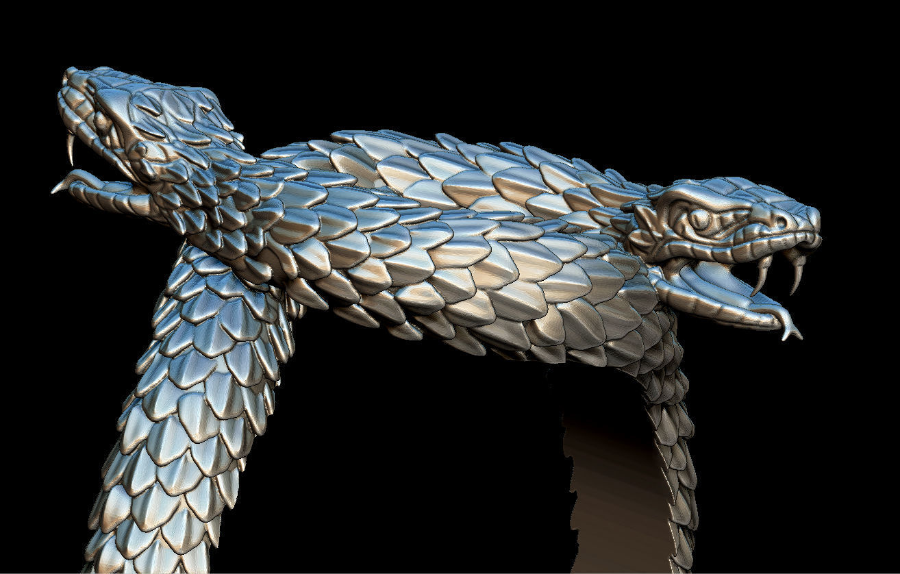 Snake ring 3D print model_6