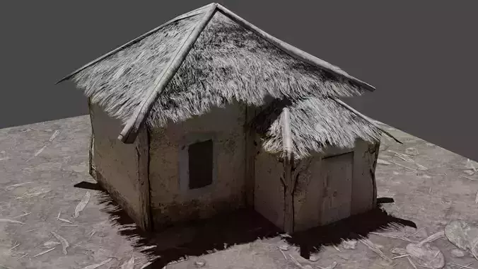 Little Thatched Village House - Low Poly - Game Ready