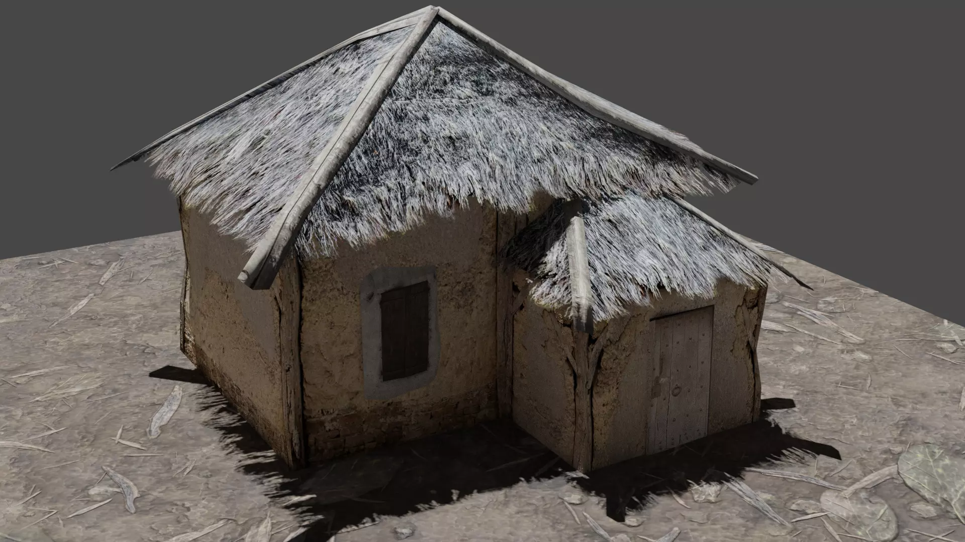 Little Thatched Village House - Low Poly - Game Ready Low-poly 3D model_0