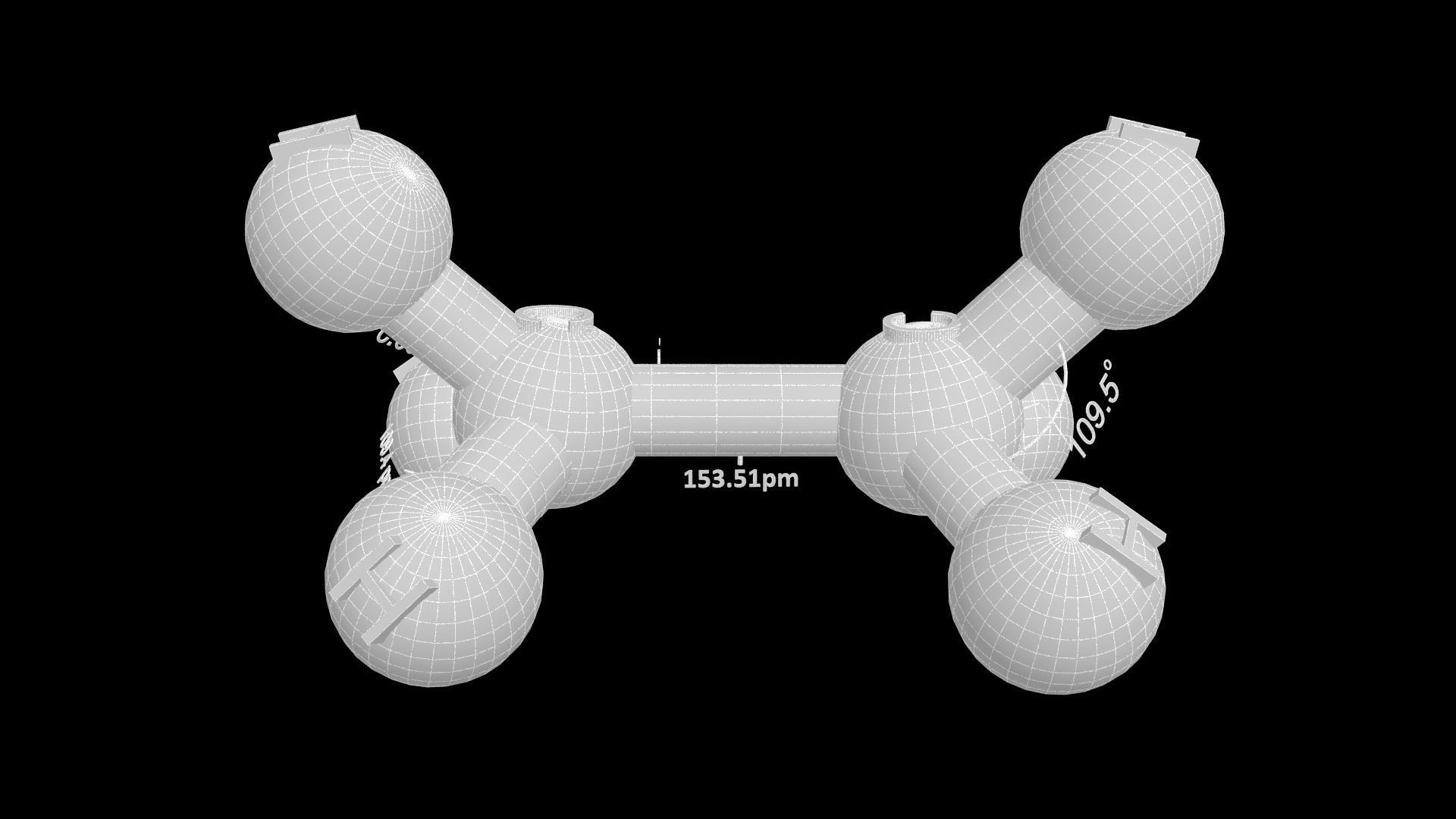 Ethane 3D Model C2H6  3D model_6
