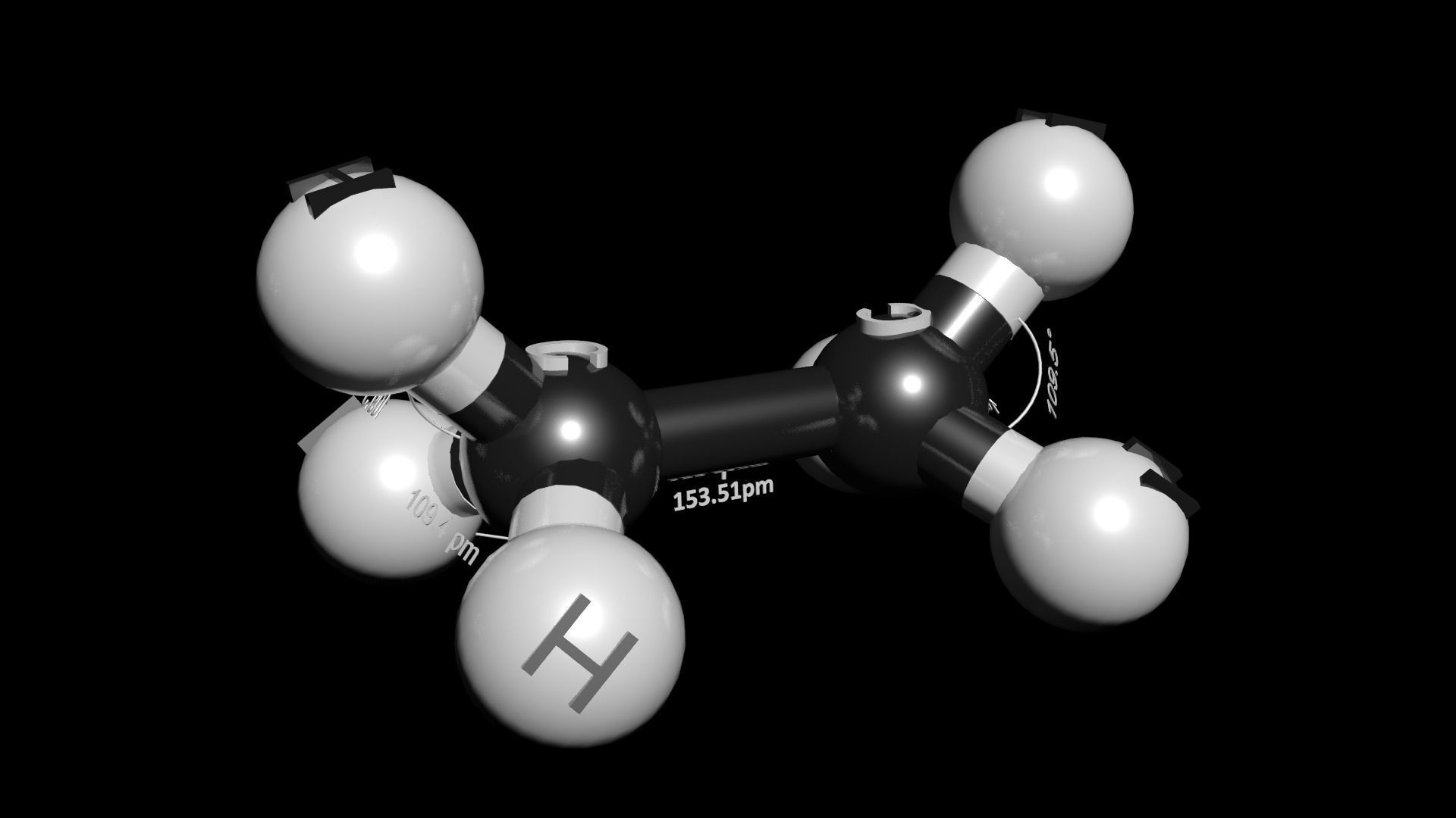 Ethane 3D Model C2H6  3D model_5