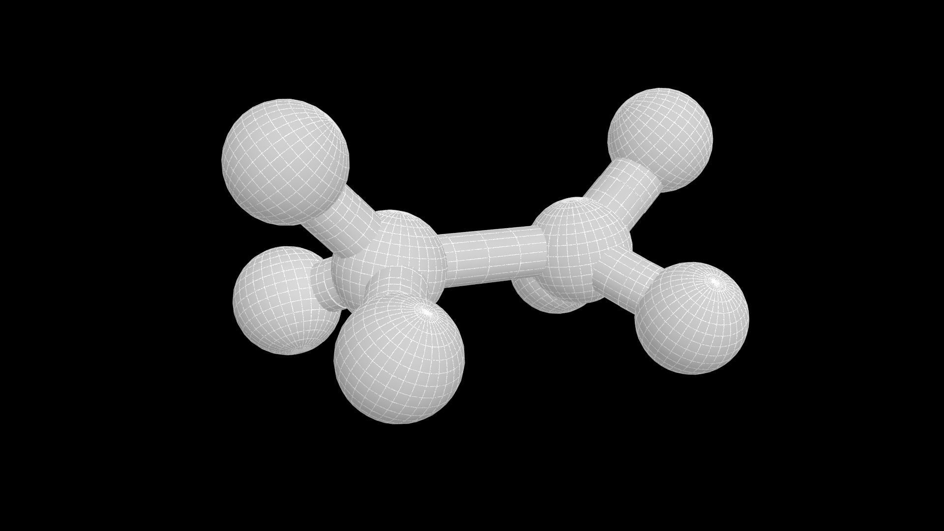 Ethane 3D Model C2H6  3D model_3