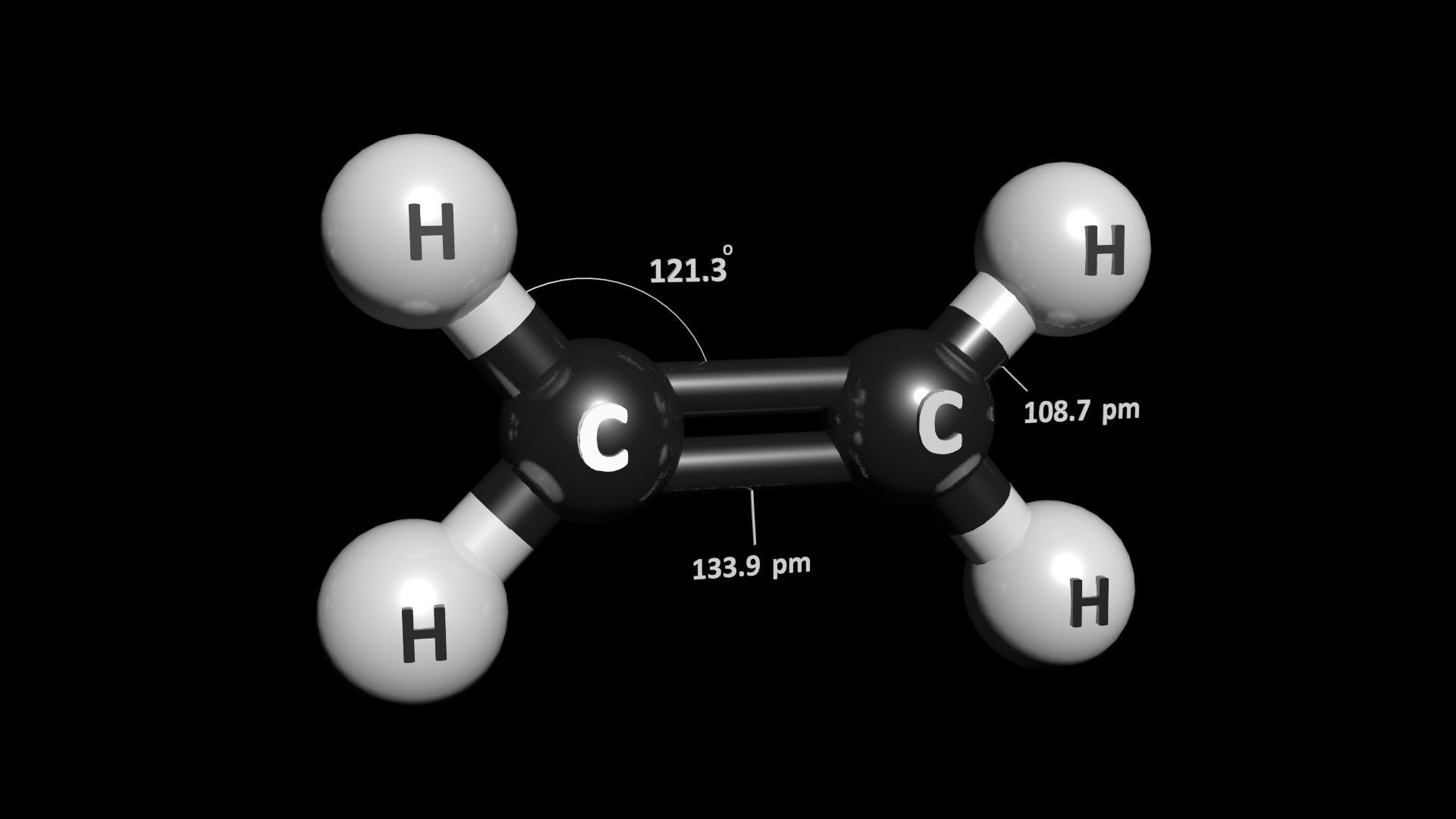 Ethene 3D Model Ethylene C2H4 Free 3D model_5