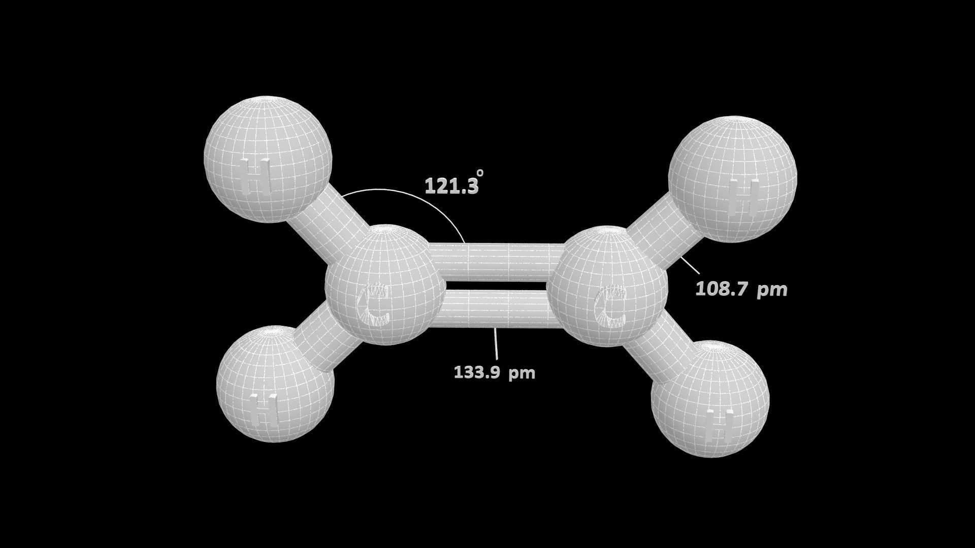 Ethene 3D Model Ethylene C2H4 Free 3D model_6