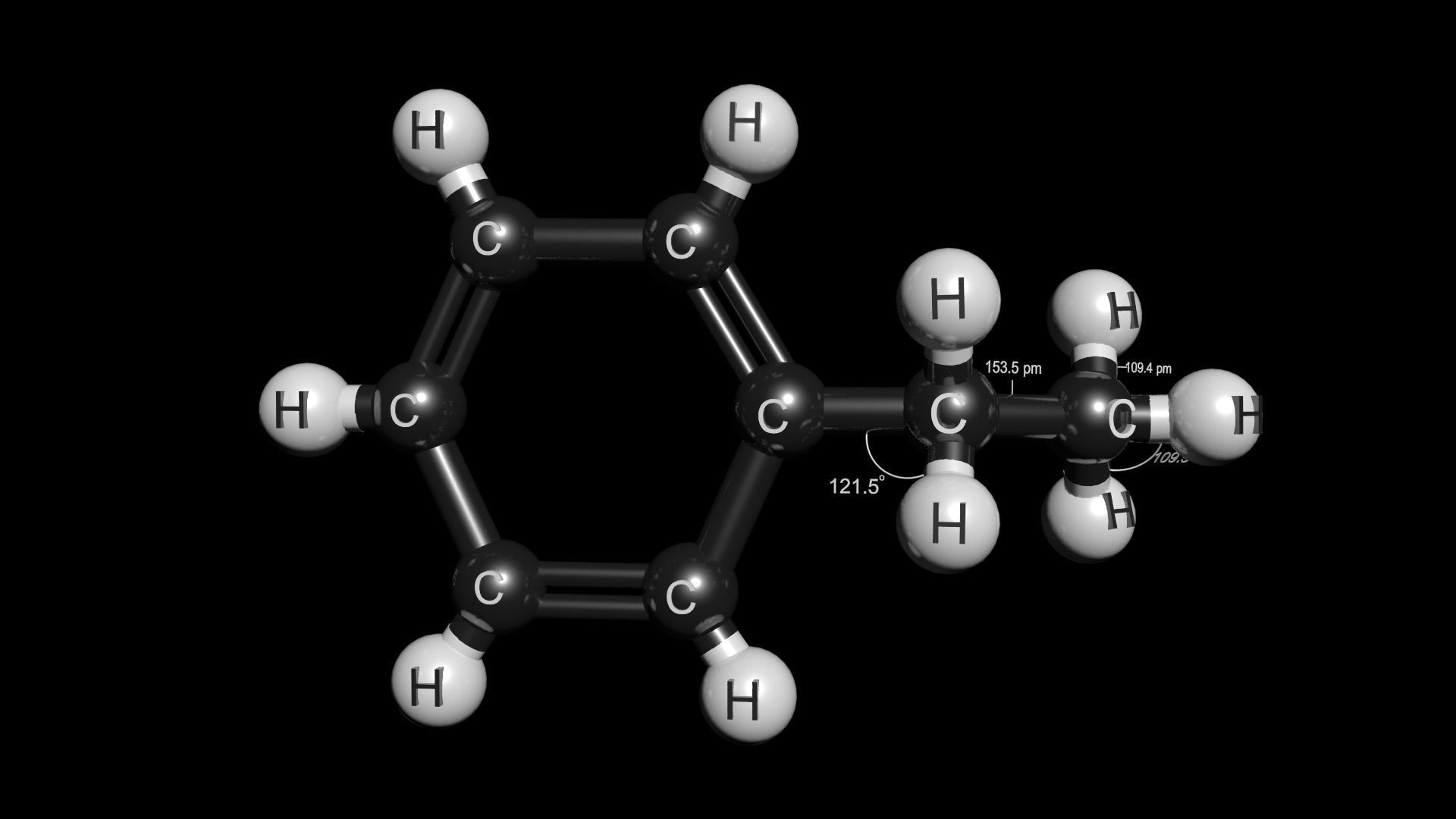 Ethylbenzene 3D Model C8H10 3D model_5