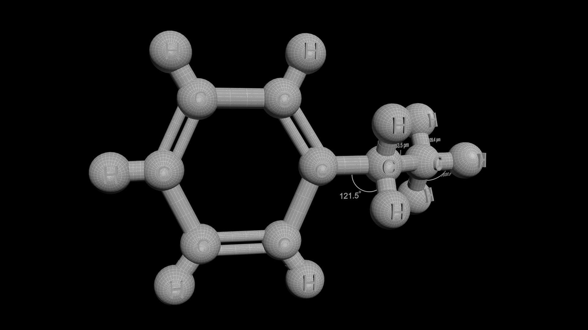 Ethylbenzene 3D Model C8H10 3D model_6