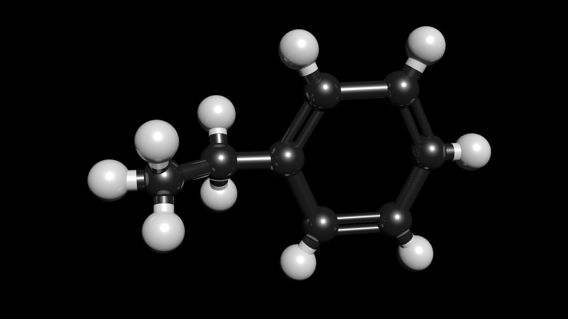 Ethylbenzene 3D Model C8H10 3D model_2