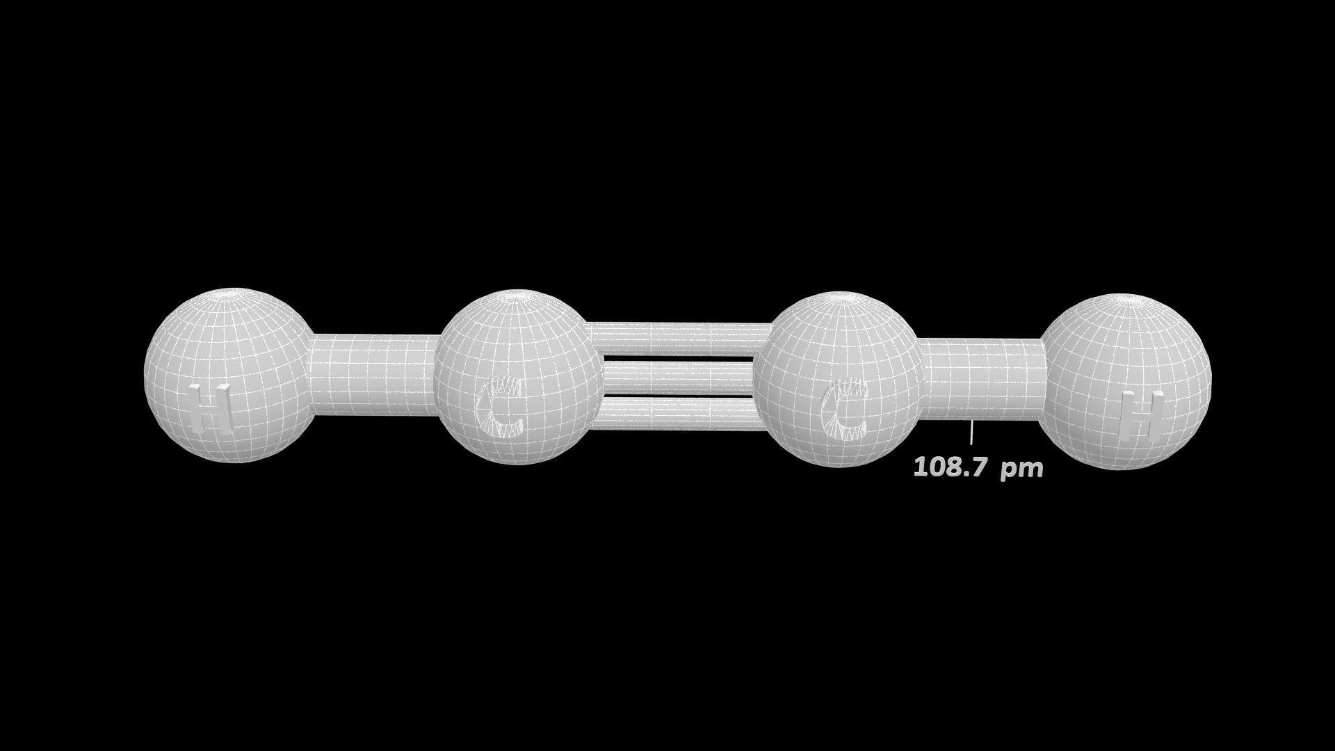 ethyne 3D Model C2H2  Free 3D model_6
