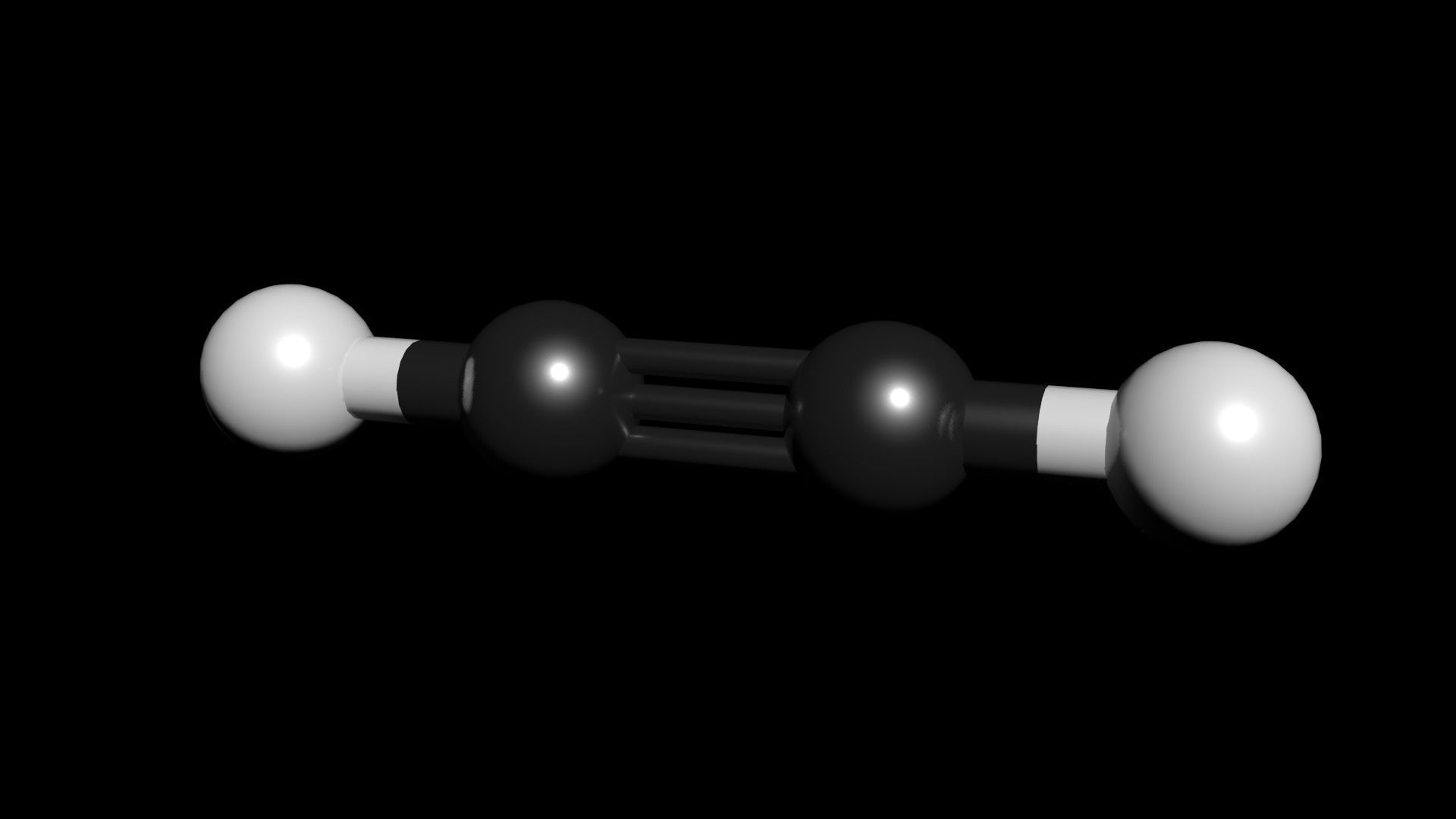 ethyne 3D Model C2H2  Free 3D model_2