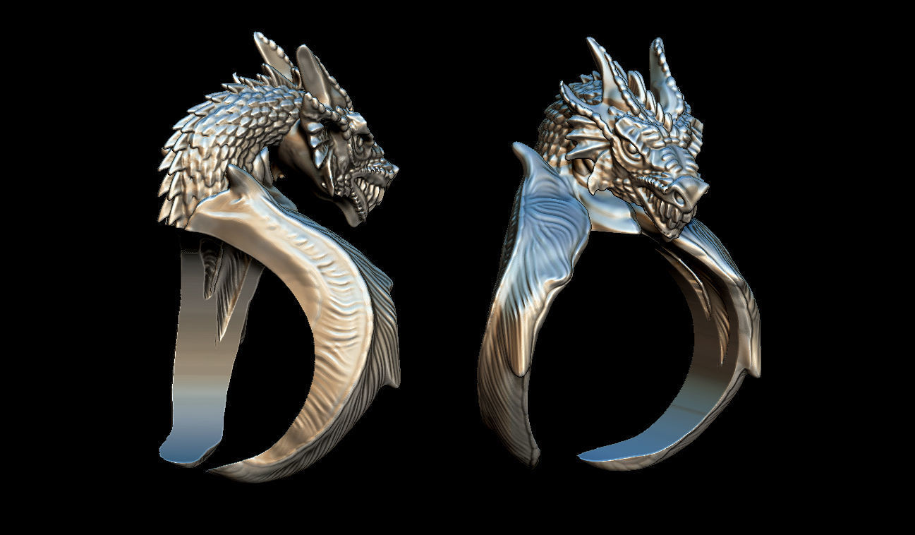 Dragon ring 3D print model_5
