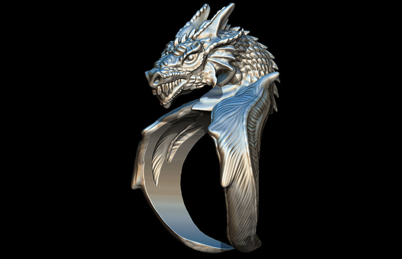 Dragon ring 3D print model_8