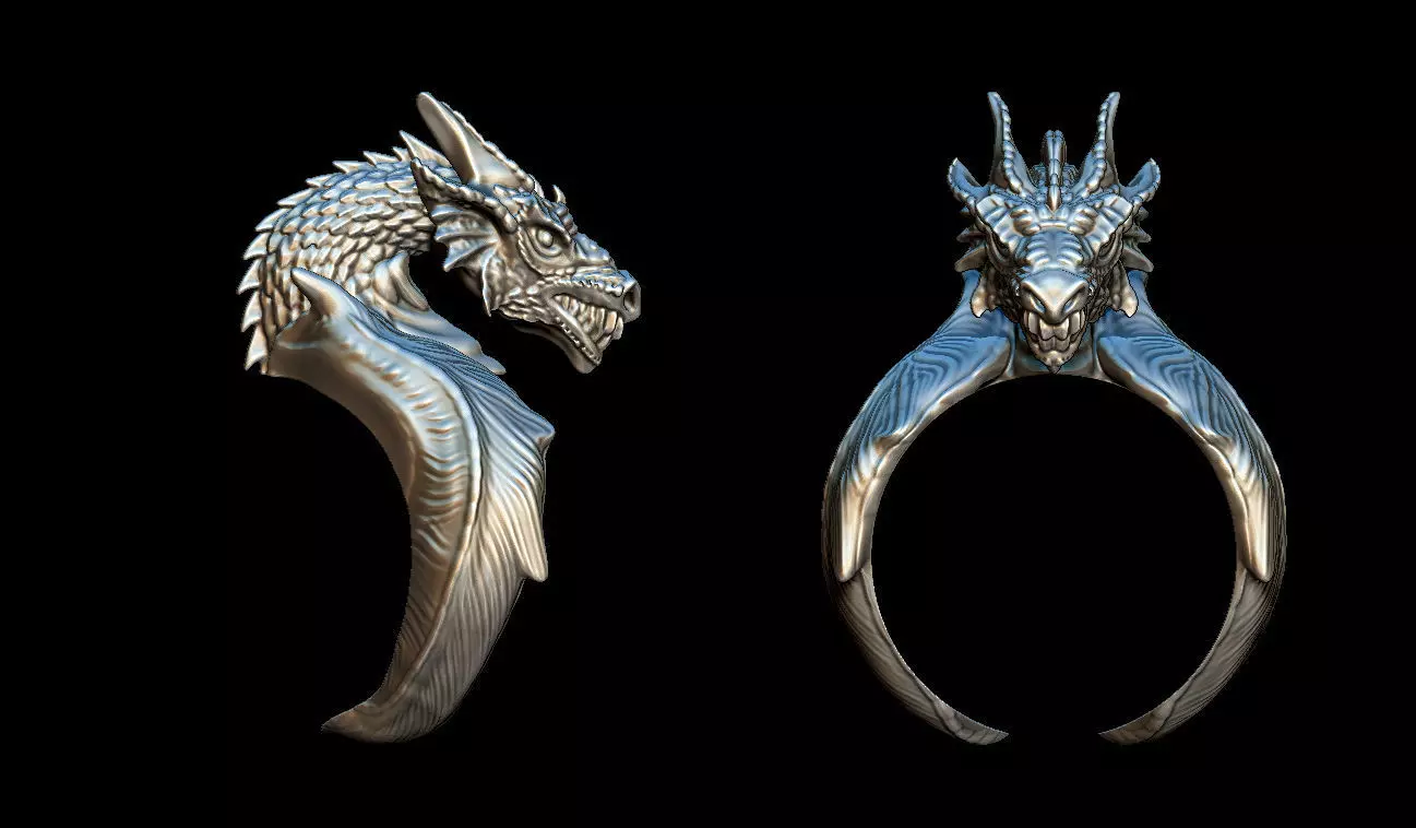 Dragon ring 3D print model_0