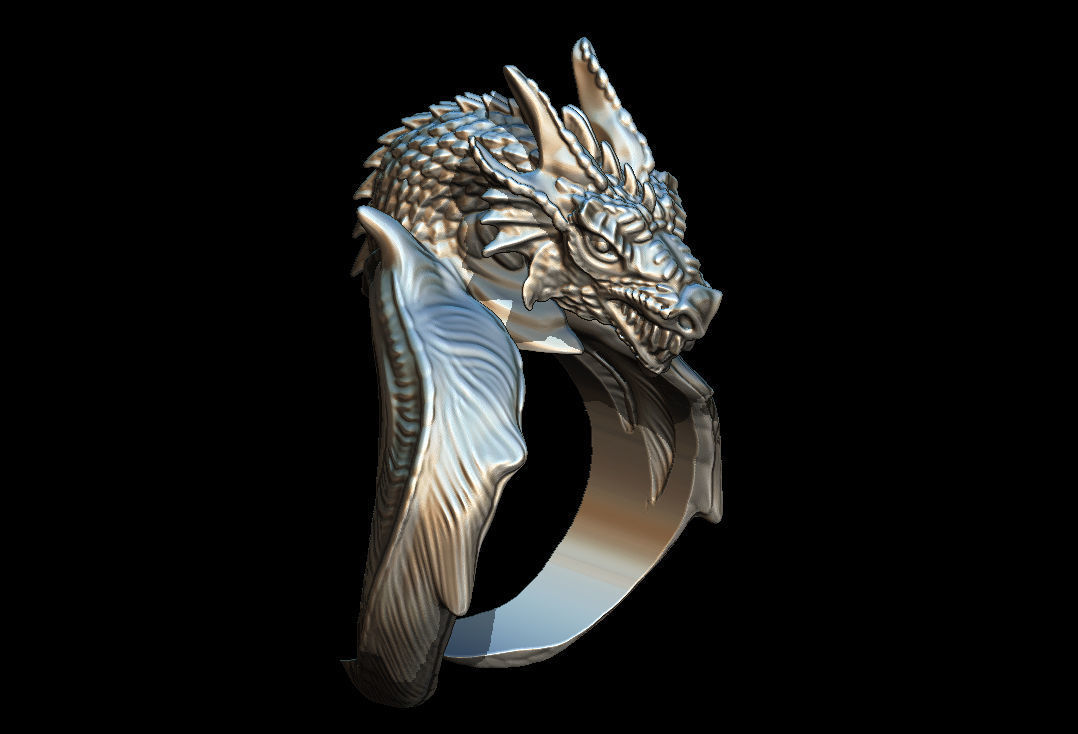Dragon ring 3D print model_2