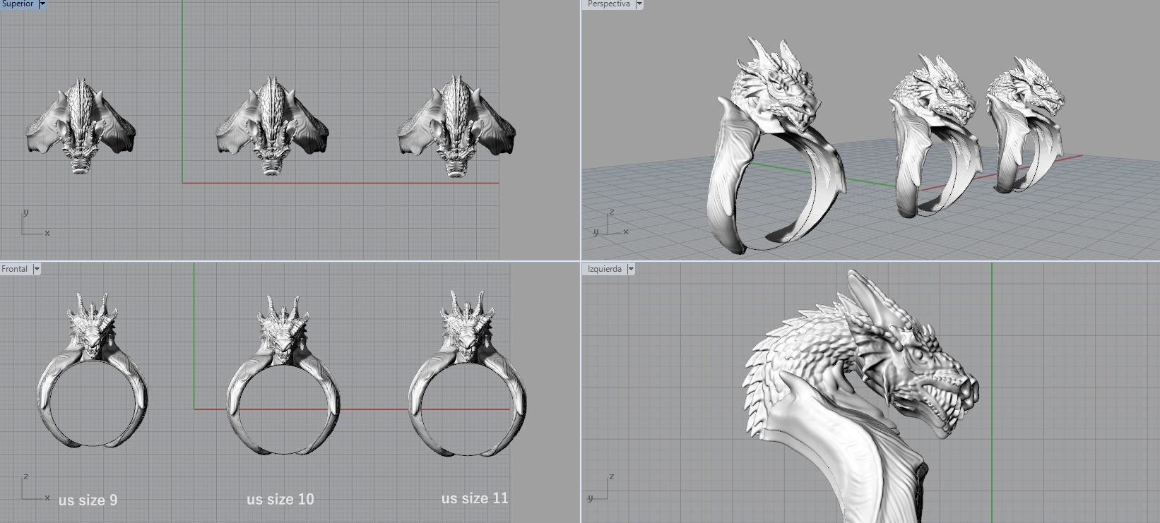 Dragon ring 3D print model_4