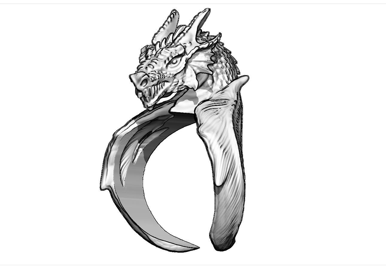 Dragon ring 3D print model_3