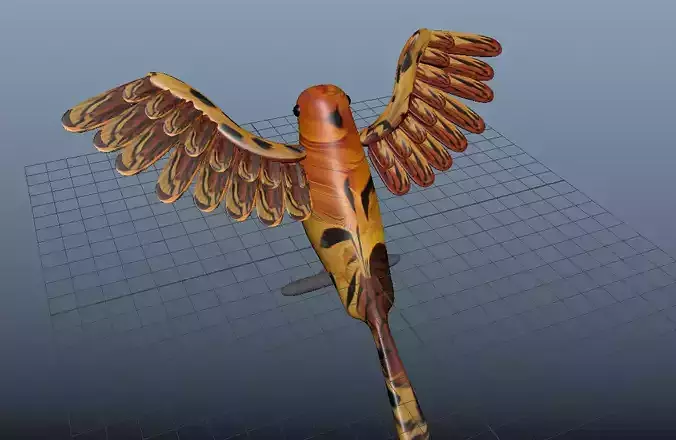 bird model parrot with wings spread out Free 3D model