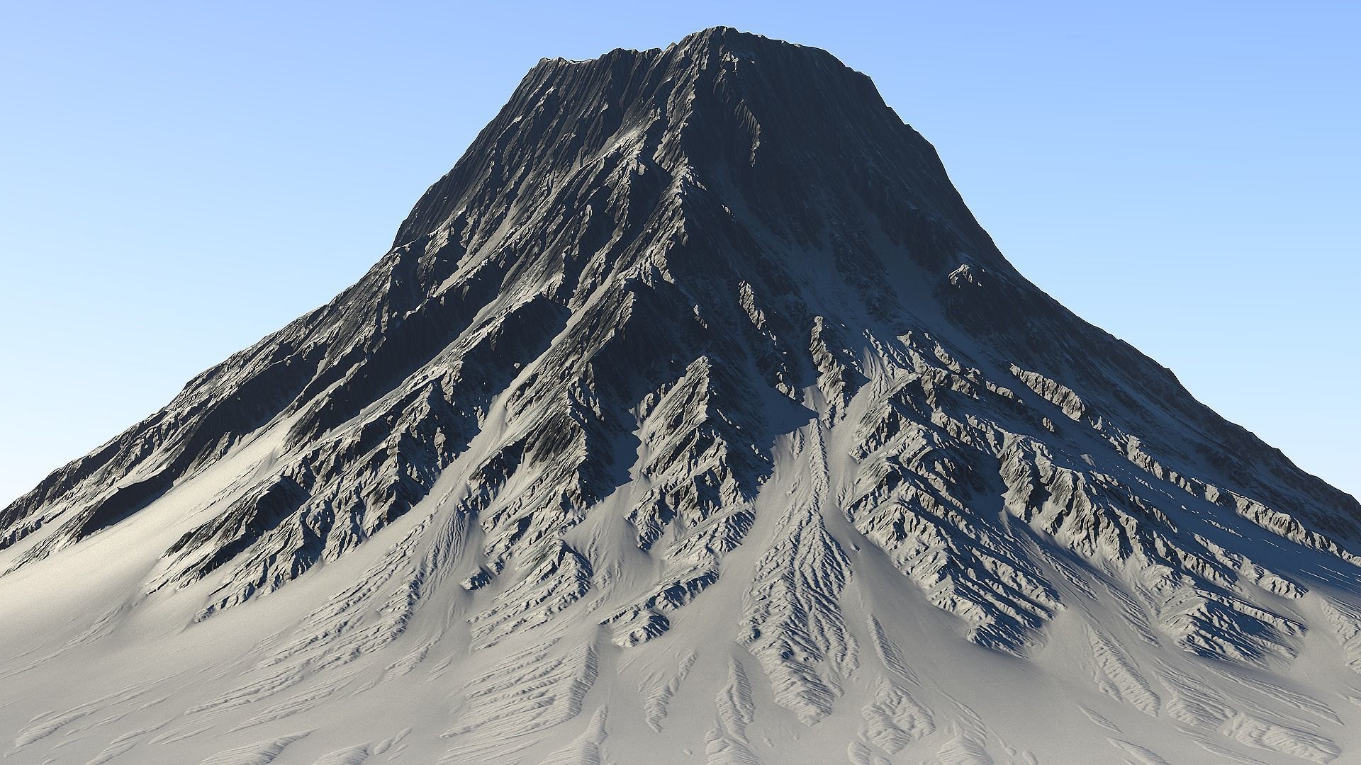 Snow-covered Volcano Low-poly 3D model_1