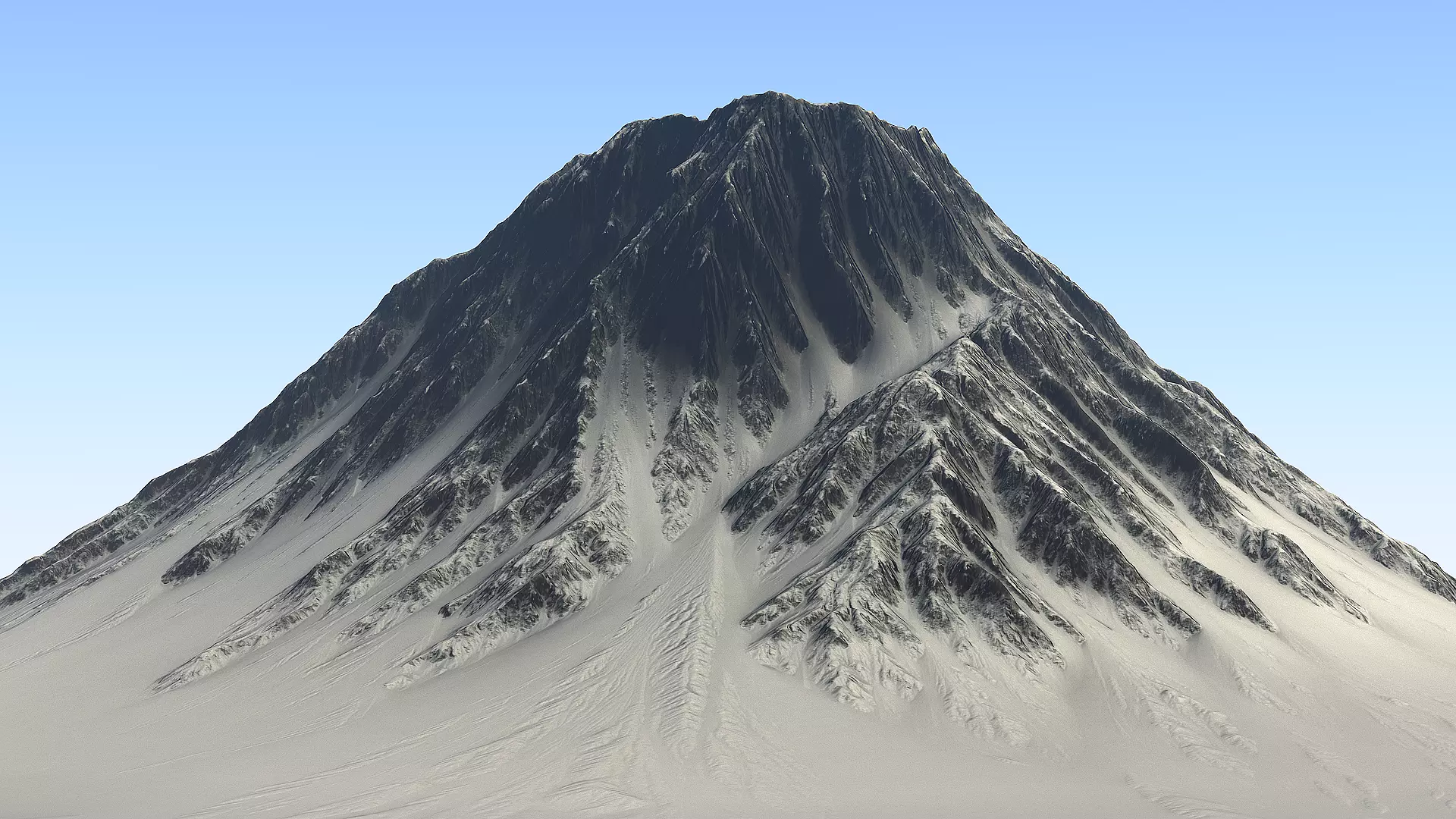 Snow-covered Volcano Low-poly 3D model_0