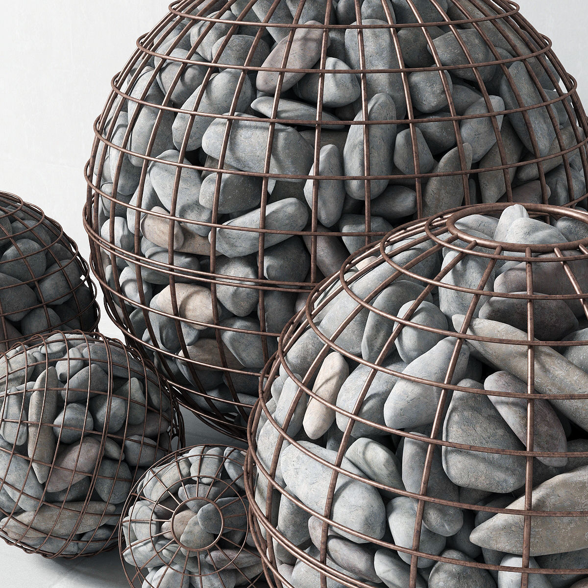 Gabion sphere form 3D model_1