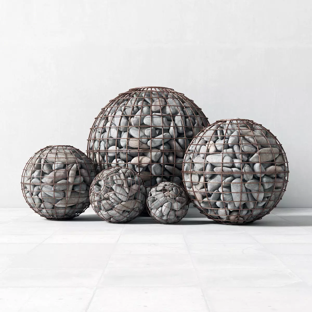 Gabion sphere form 3D model_0