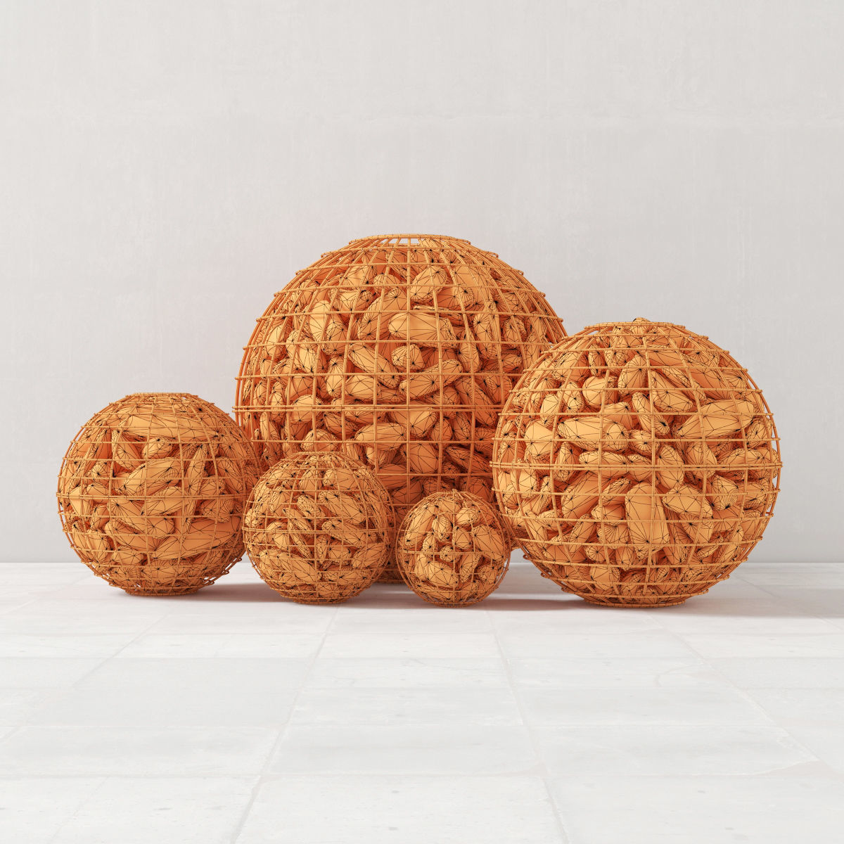 Gabion sphere form 3D model_3