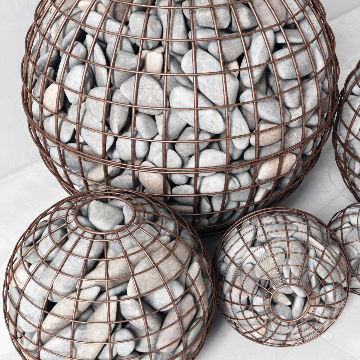 Gabion sphere form 3D model_2