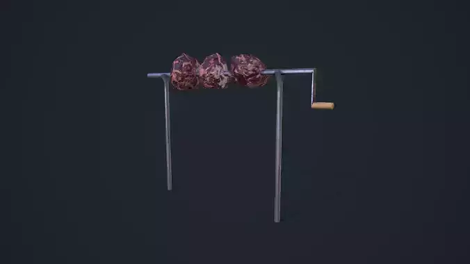 Rotisserie meat grill Low-poly 3D model