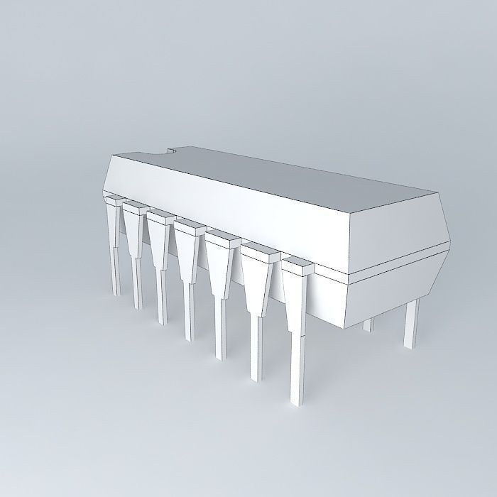 IC DIL 14 Free 3D model_4