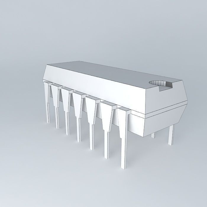 IC DIL 14 Free 3D model_3