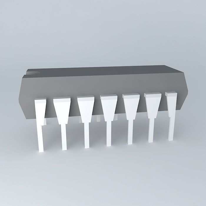 IC DIL 14 Free 3D model_2