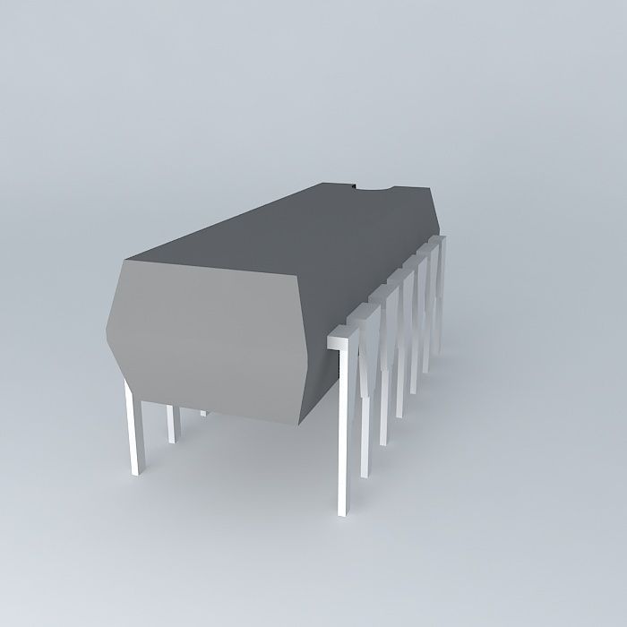 IC DIL 14 Free 3D model_1