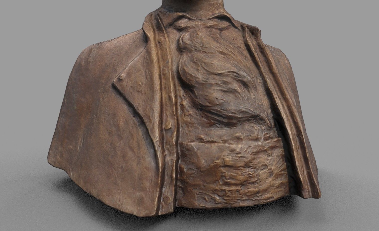 Male Bust Statue Low-poly 3D model_9