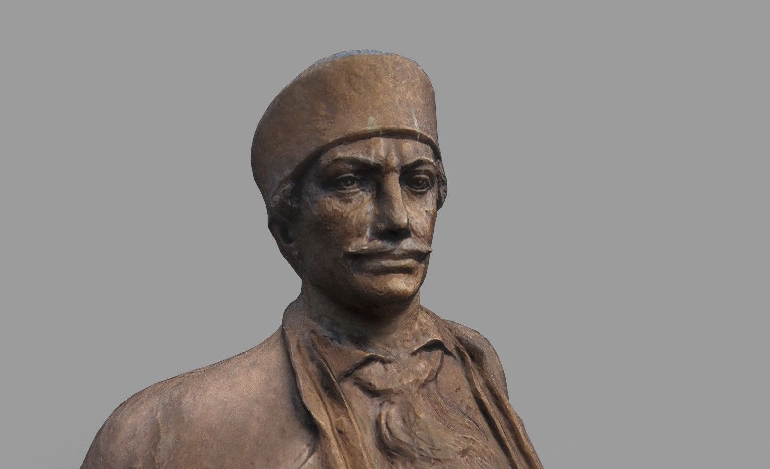 Male Bust Statue Low-poly 3D model_8