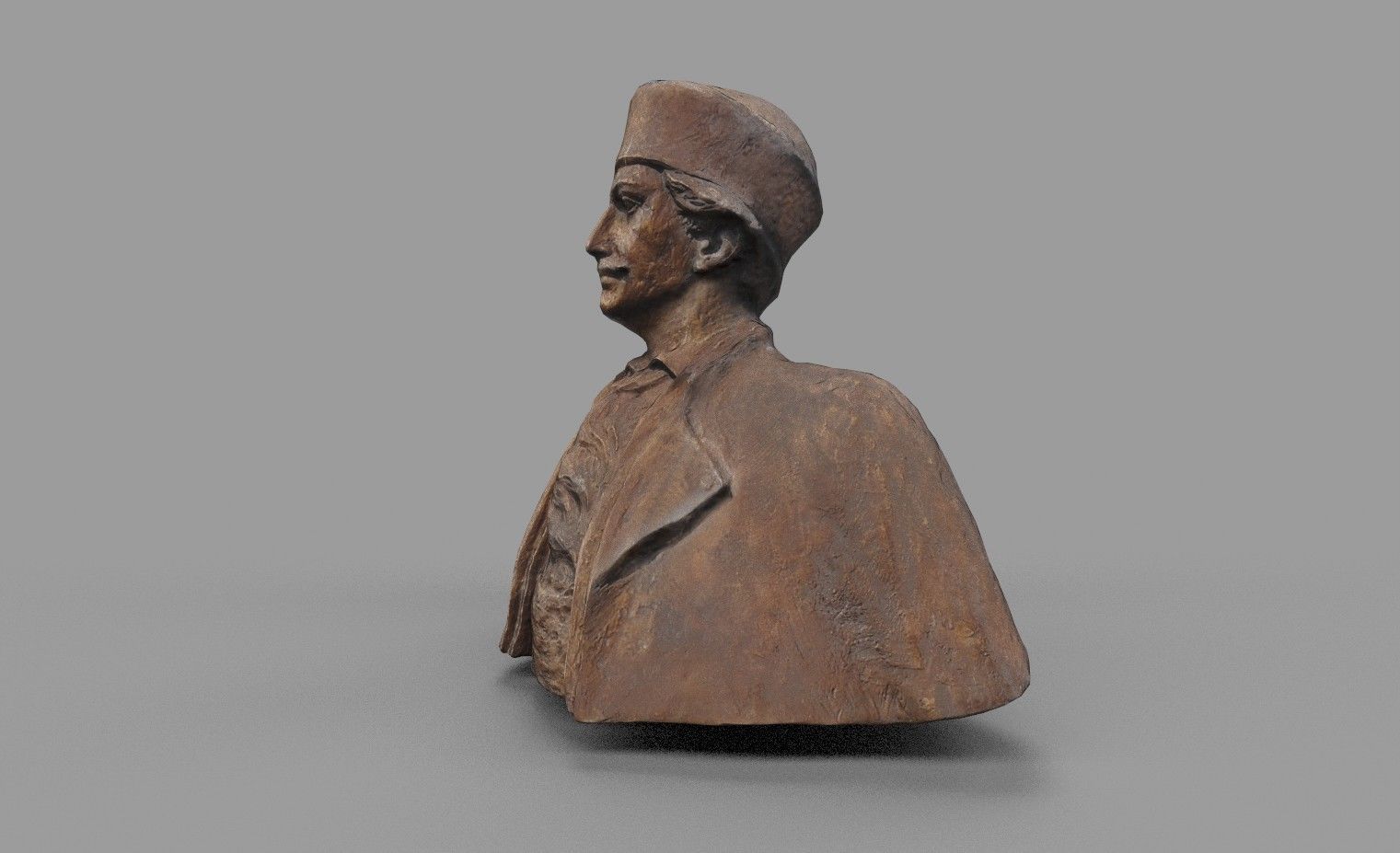 Male Bust Statue Low-poly 3D model_6