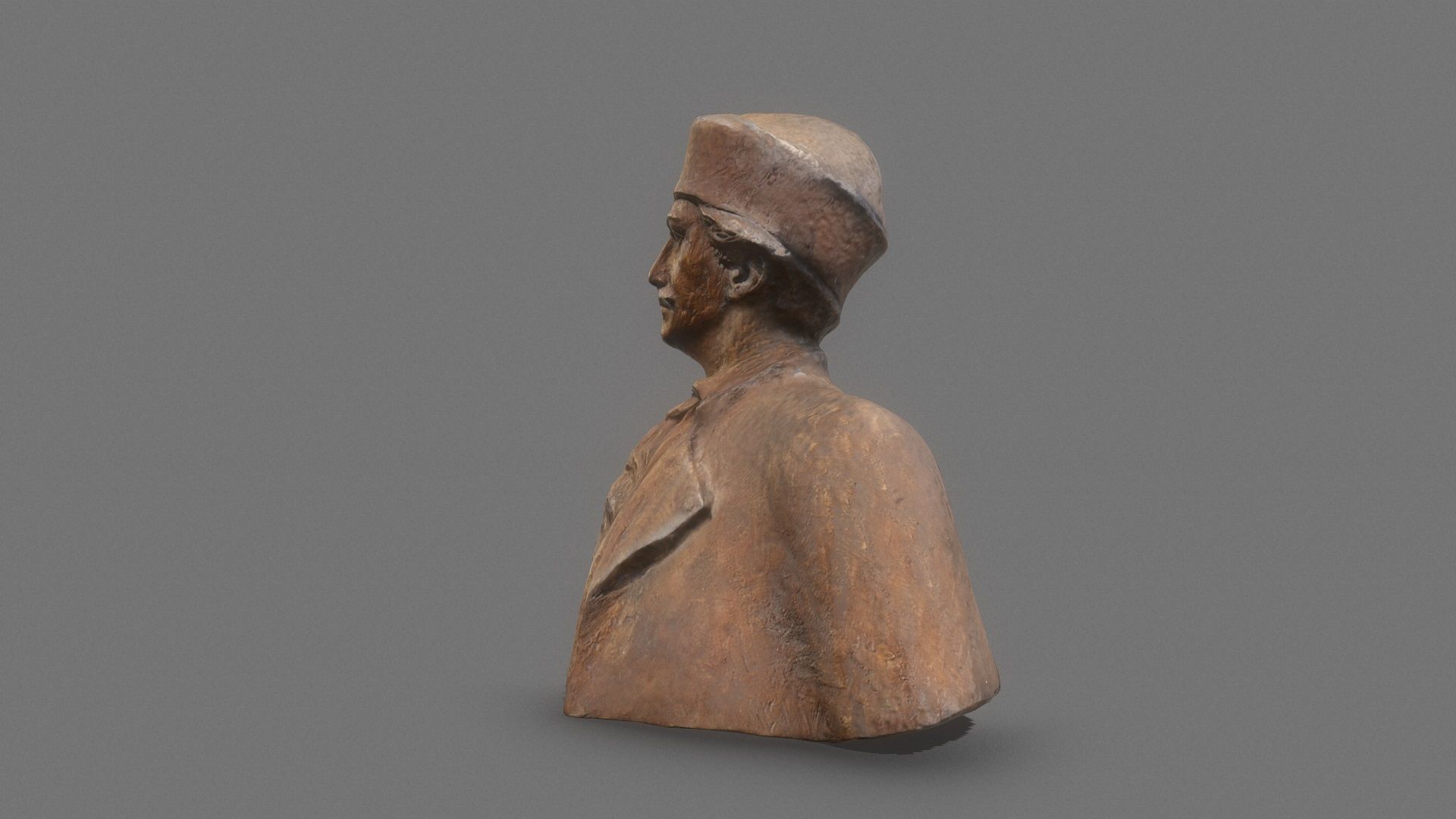 Male Bust Statue Low-poly 3D model_12