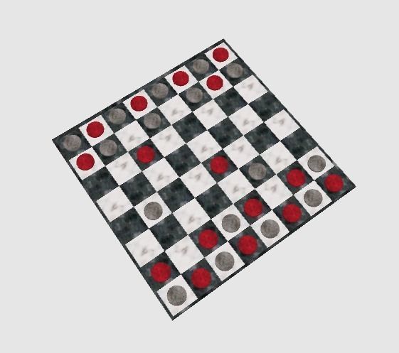 Checkers - game Free 3D model_1