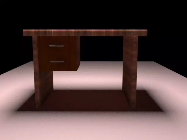 Table desk with two drawers Free 3D model