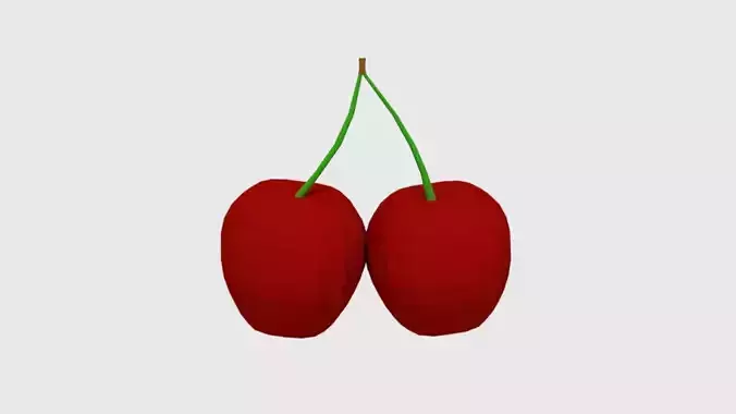 Low Poly Cartoon Cherry  Low-poly 3D model