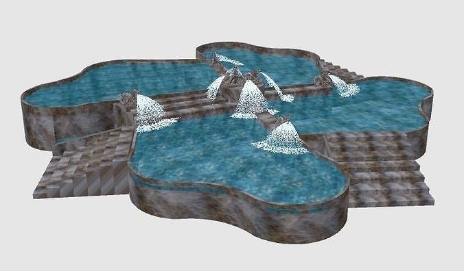 Multi level Fountain Pool 3D model