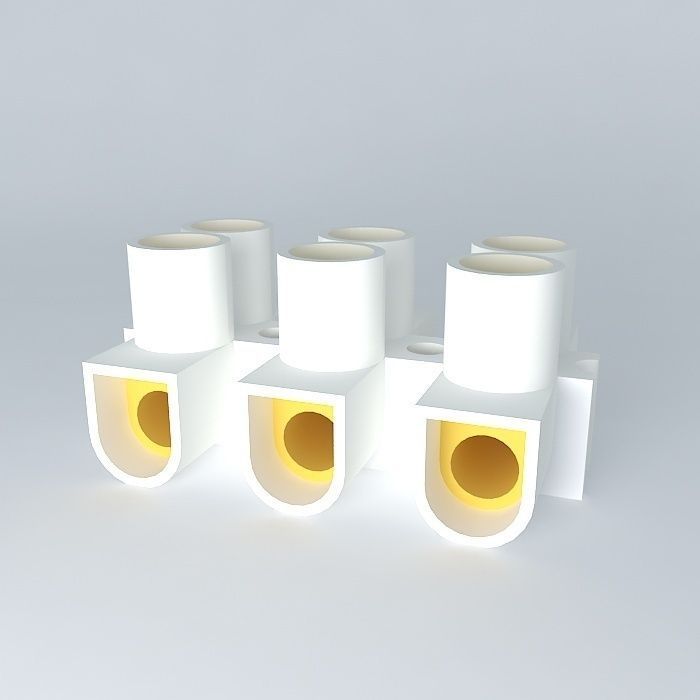 3 way screw terminal Free 3D model_1