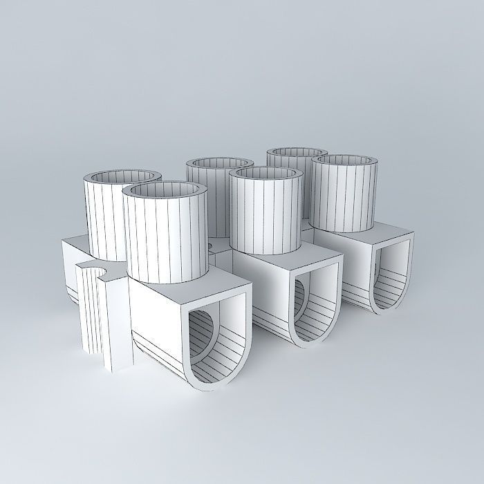 3 way screw terminal Free 3D model_4