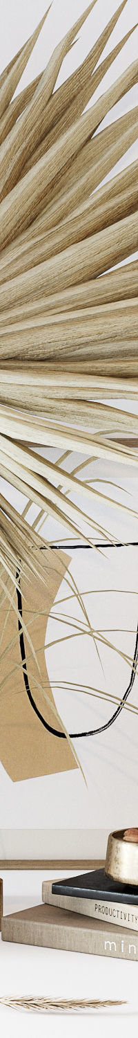 Decorative set with dryed palm 3D model_6