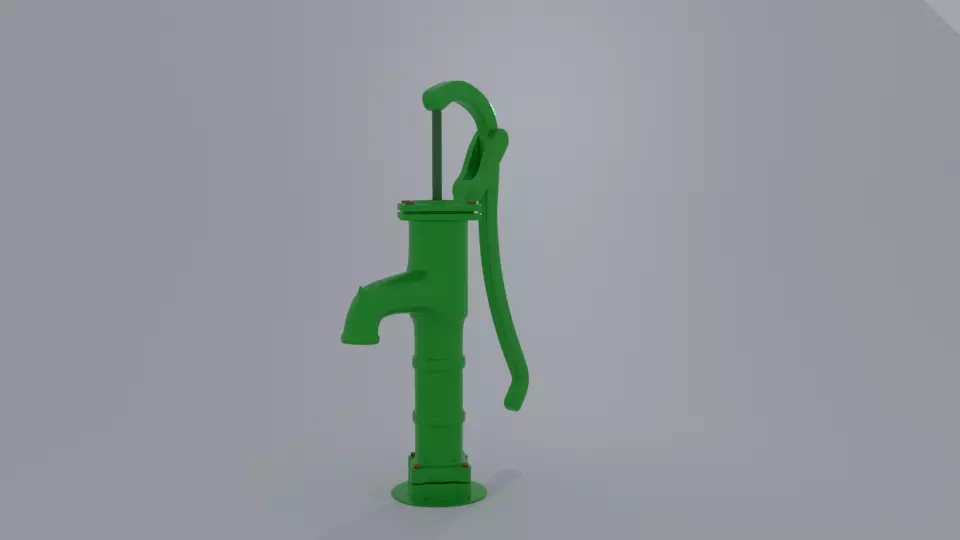 Cast Iron Hand Pump 3d Model Low-poly 3D model