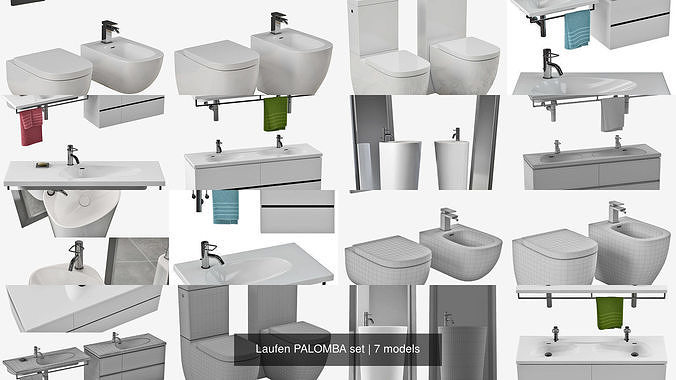 Laufen PALOMBA set 3D Model Collection