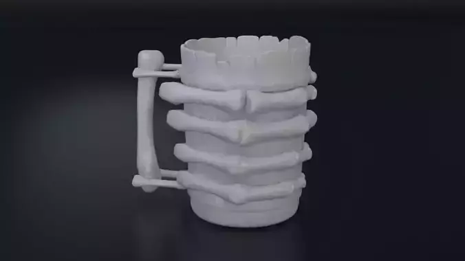 Cup with bone hand
