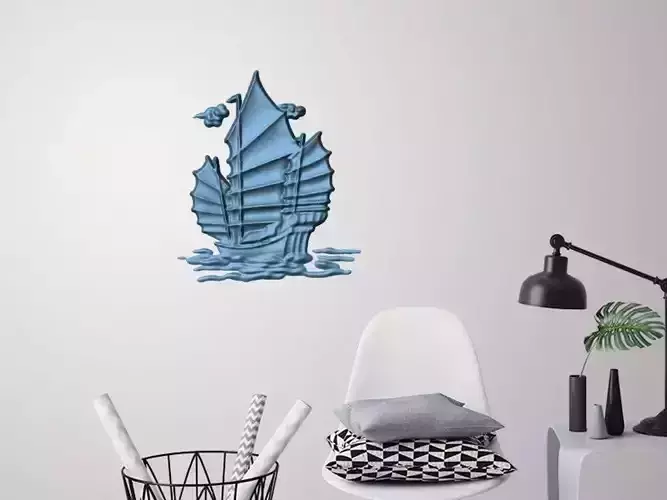 Old ship 3D wall decoration 3D print model