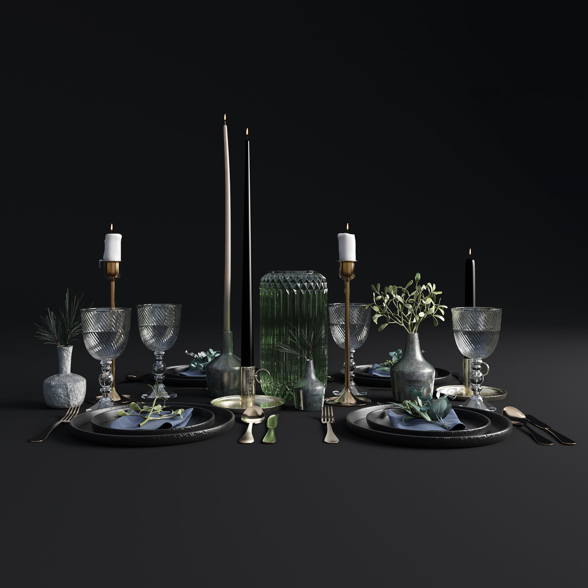 Table setting 001 3D model_3