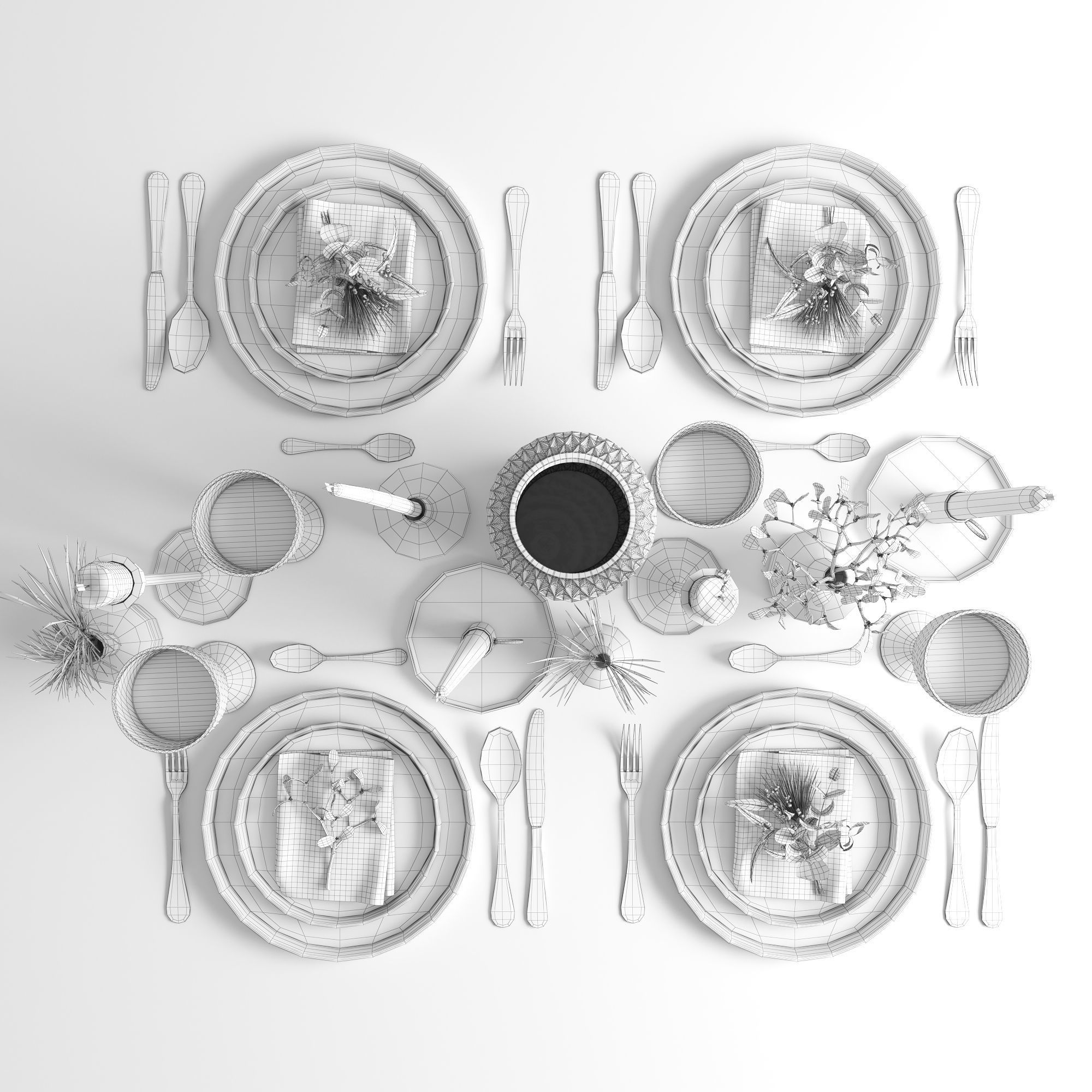 Table setting 001 3D model_8