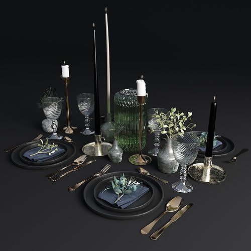 Table setting 001 3D model